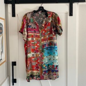 Johnny Was Silk Multi  Colored “HeraTunic”